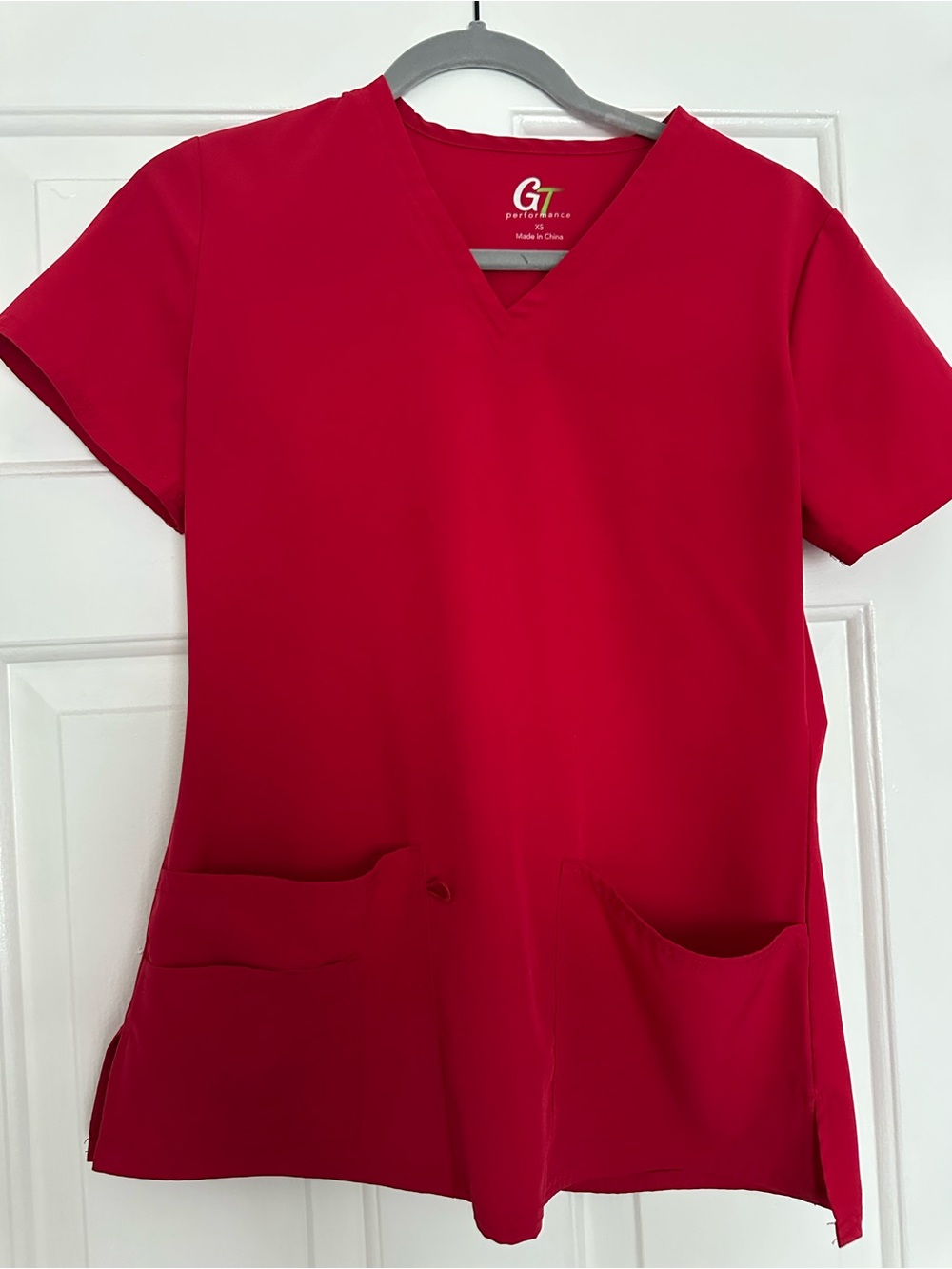 GT Performance Women’s Red V-Neck Scrub Top